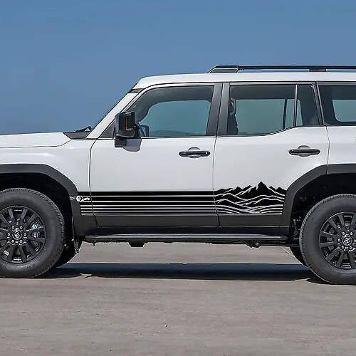 Toyota Land Cruiser Side Rocker Panel Montañas Rayas Calcomanías Vinilo Calcomanías Gráficas 2
