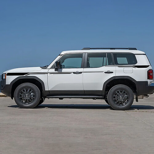 Gráfico de pegatinas de vinilo con rayas laterales de Toyota Land Cruiser

