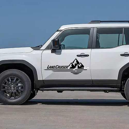 Calcomanías de vinilo con gráfico de logo de montañas para puertas para Toyota Land Cruiser