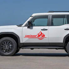 Calcomanías de vinilo con gráfico de logo de montañas para puertas para Toyota Land Cruiser 2