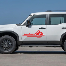 Toyota Land Cruiser Escena de la naturaleza Montañas Puertas Calcomanías Vinilo Pegatinas Gráfico
 2
