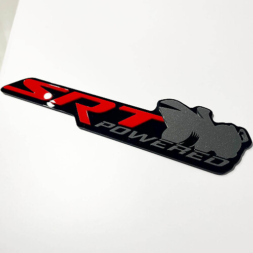 Impulsado por SRT Scat Pack Placa 3D estilo abeja para Dodge Charger Challenger