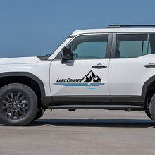 Calcomanías de vinilo gráfico de puertas con logotipo de montañas 2 para Toyota Land Cruiser 2