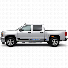 Tiras de Vinilo de Carreras a Cuadros para Puertas y Paneles Laterales para Chevrolet Silverado 1500 K2XX 2014-2019_3