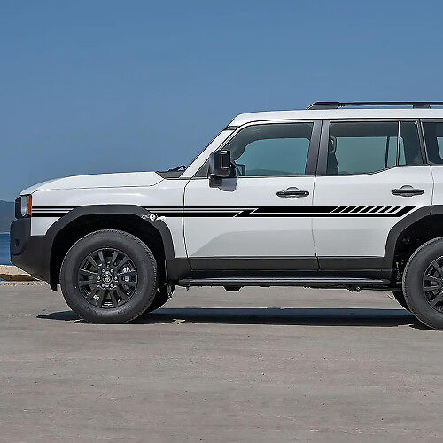 Rayas de acento de puertas laterales de Toyota Land Cruiser Calcomanías de vinilo Pegatinas gráficas 3
