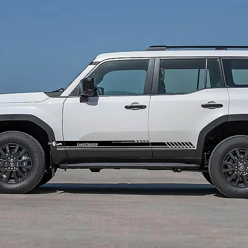 Calcomanías de Vinilo de Letras para Puertas Laterales con Bandas de Acento Gráficas para Toyota Land Cruiser
