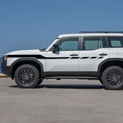 Rayas de acento de puertas laterales de Toyota Land Cruiser Calcomanías de vinilo Pegatinas gráficas 5
