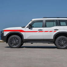 Calcomanías de Vinilo de Rayas a Cuadros Decorativas para Puertas Laterales para Toyota Land Cruiser 3