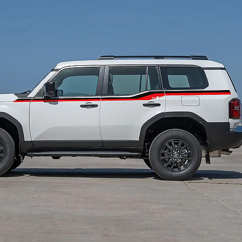 Rayas de acento para puertas laterales de Toyota Land Cruiser Calcomanías de vinilo Pegatinas gráficas 2 colores
