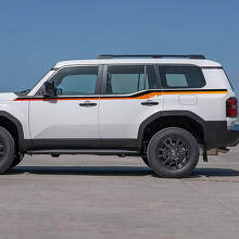 Rayas de acento para puertas laterales de Toyota Land Cruiser Calcomanías de vinilo Pegatinas gráficas 2 colores
_3
