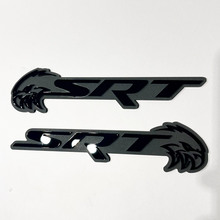 Insignia SRT Trackhawk 3D Emblema de insignias de guardabarros negro vs gris 2
 6