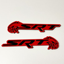 Insignia SRT Trackhawk 3D Emblema de insignias de guardabarros negro vs gris 2
 2