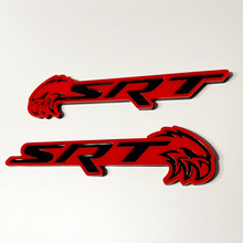 Insignia SRT Trackhawk 3D Emblema de insignias de guardabarros negro vs gris 2
 4