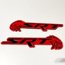 Insignia SRT Trackhawk 3D Emblema de insignias de guardabarros negro vs gris 2
 5
