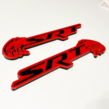 Insignia SRT Trackhawk 3D Emblema de insignias de guardabarros negro vs gris 2
 6