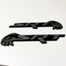 Insignia SRT Trackhawk 3D Emblema de insignias de guardabarros negro vs gris 3
 2