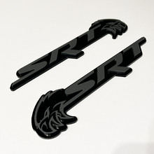 Insignia SRT Trackhawk 3D Emblema de insignias de guardabarros negro vs gris 3
 3