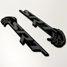 Insignia SRT Trackhawk 3D Emblema de insignias de guardabarros negro vs gris 3
 4