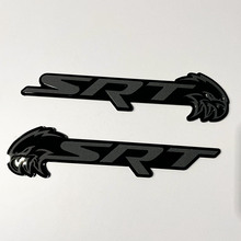 Insignia SRT Trackhawk 3D Emblema de insignias de guardabarros negro vs gris 3
 5