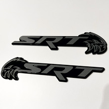 Insignia SRT Trackhawk 3D Emblema de insignias de guardabarros negro vs gris 3
 6