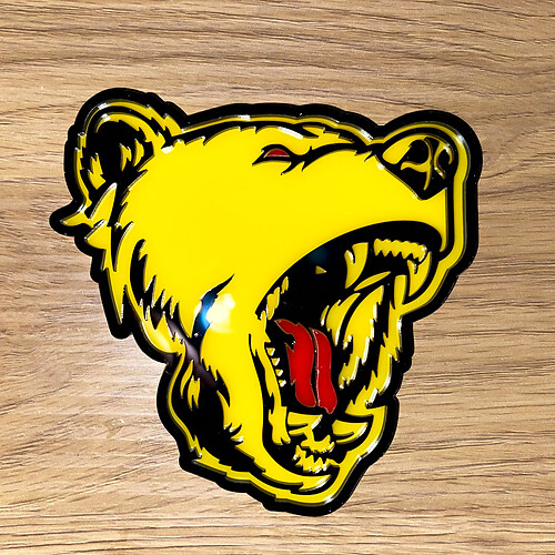 Insignia 3D de lengua roja de Bear Grizzly, emblema de insignias para portón trasero de guardabarros
