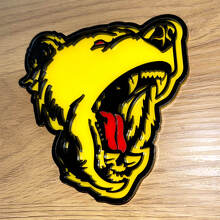 Insignia 3D de lengua roja de Bear Grizzly, emblema de insignias para portón trasero de guardabarros
 4