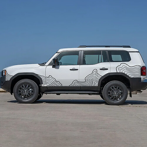 Toyota Land Cruiser Puertas laterales Mapa topográfico Calcomanías Vinilo Pegatinas Gráfico
