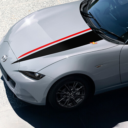 Pegatina de calcomanía de rayas Mazda MX-5 Miata Hood Roadster - Pegatina de vinilo personalizada 2
