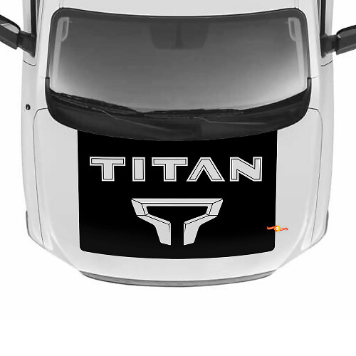 Capó Nissan Titan Logotipo Vinilo Negro Pegatinas Calcomanías Gráficos
