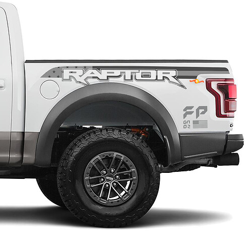 Ford Raptor F150 FP Cuarto trasero Bandera de EE. UU. Calcomanías de vinilo Pegatinas
