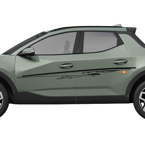 Pegatinas de vinilo para puertas laterales de Rally, calcomanía gráfica compatible con Hyundai Santa Cruz
