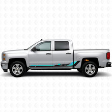 Tiras de vinilo retro onda montaña para puertas y paneles inferiores para Chevrolet Silverado 1500 K2XX 2014-2019_2