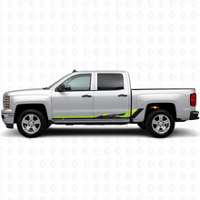 Tiras de vinilo retro onda montaña para puertas y paneles inferiores para Chevrolet Silverado 1500 K2XX 2014-2019_3