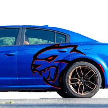 Enormes pegatinas laterales Hellcat Red Eye de dos colores para Dodge Challenger Redeye o Charger Widebody
 2