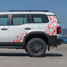 Toyota Land Cruiser Seis nudos Honeycomb Puertas laterales Calcomanías traseras Pegatinas de vinilo Gráfico
 2