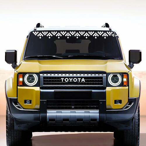Gráfico de pegatinas de vinilo en forma de panal para parabrisas de Toyota Land Cruiser
