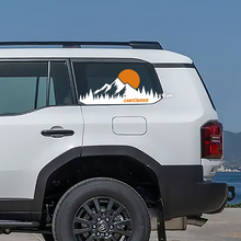 Toyota Land Cruiser Ventana Topográfica Lado Montaña Atardecer Calcomanías Vinilo Pegatinas Gráfico
 2