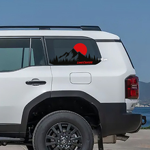Toyota Land Cruiser Ventana Topográfica Lado Montaña Atardecer Calcomanías Vinilo Pegatinas Gráfico
 3