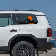 Toyota Land Cruiser Ventana Topográfica Lado Montaña Atardecer Calcomanías Vinilo Pegatinas Gráfico
 4