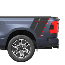 Calcomanías de VINILO con Rayas Dobles para Guardabarros Trasero para Dodge Ram 1500 REV_3