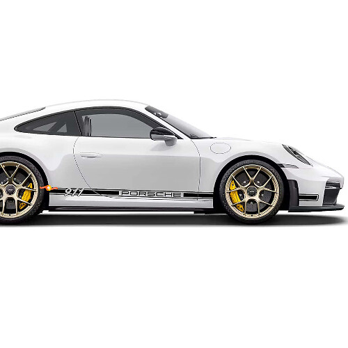 Pegatinas de rayas laterales con letras Porsche 2 para Porsche 911