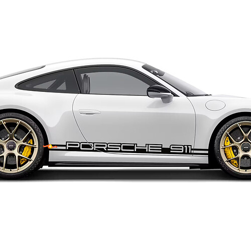 Porsche 911 Kit de rayas laterales basculantes adhesivo adhesivo 2
