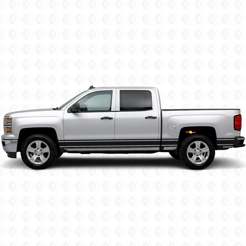 Tiras de vinilo delgadas para puerta y costado de caja para Chevrolet Silverado 1500 K2XX 2014-2019_1