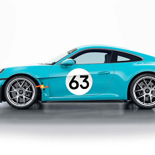 Porsche 911 2023 Puertas laterales S/T Style Kit Calcomanía adhesiva 60 aniversario 2
