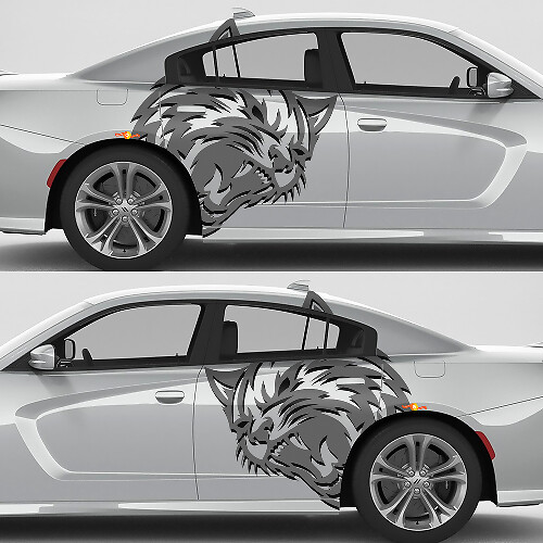 Juego de vinilos laterales estilo Wildcat para Dodge Challenger o Charger