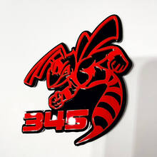 Insignia 3D Hornet Bee 345 - Emblema personalizado para parrilla de guardabarros para automóviles y camiones
 6
