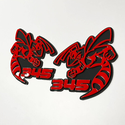 Insignia 3D Hornet Bee 345 - Emblema personalizado para parrilla de guardabarros para automóviles y camiones 2
