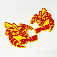 Insignia 3D Hornet Bee 345 - Emblema personalizado para parrilla de guardabarros para automóviles y camiones 2
 3