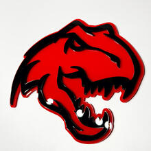 Insignia 3D de Dinosaur T-Rex TRX - Emblema personalizado de insignias de portón trasero para parrilla de guardabarros
 2
