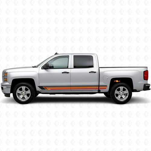 Bandas de vinilo vintage para puerta y panel lateral para Chevrolet Silverado 1500 K2XX 2014-2019_1